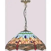 Searchlight Klassisk hengelampe i Tiffanystill DRAGONFLY