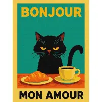 Ideyka Mal etter tall - plakat - Morning with a kitten