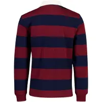 Tommy Hilfiger Rugby Polo Stripet Navy Blå Mørkeblå Bordeaux Rød Størrelse