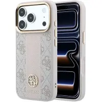 GUESS 4G with Stripe Round and Classic Logos MagSafe Case for iPhone 17 Pro Max / 18 Pro Max - Pink