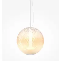 Maytoni glass hengelampe Bruma, krom/hvit, høyde 31 cm
