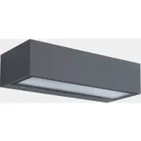LEDS-C4 utendørs LED-vegglampe Nemesis, grå, bredde 19,5 cm