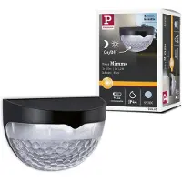 Paulmann Mimmo, Vegglys, Sort, Plast, Rustfritt stål, IP44, Fasade, III