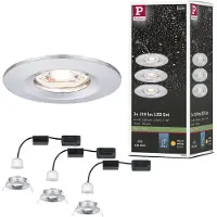 Paulmann Nova mini-downlight 3-er-sett IP44 krom