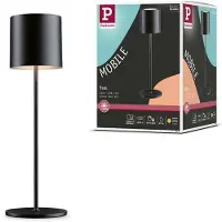 Paulmann LED-batteridrevet bordlampe Tuni, svart, plast, IP44
