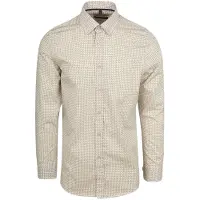 Suitable Skjorte med Mønster Beige Størrelse