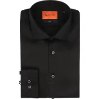 Suitable Skjorte Med Ekstra Lange Ermer Twill Svart Størrelse