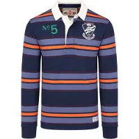 Superdry Double Emblem Stripe Rugby Langermet Poloskjorte