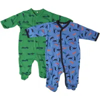 Pippi Baby Pippi Nattdrakter M/f - 2-pack - Grønn/Blå m. Trykk - - 1½ år (86) - Nattdrakt