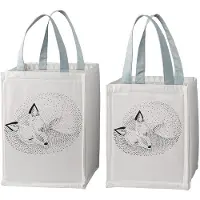 Bloomingville Oppbevaringsposer - 2 stk. - 30/40 cm - Hvit/Lyseb - - OneSize - Oppbevaring