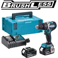 Makita DHP484 - Hammerbor/driver - trådløs - 2 hastigheter - nøkkelfri borhylse 13 mm - 54 N·m - 2 batterier - 18 V