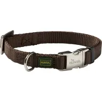 Hunter Halsbånd Vario Basic Alu-Strong, brunt - Størrelse M: 30 - 45 cm halsomkrets, 15 mm bred