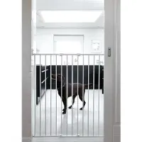 SPD Pet Extending Gate hundegrind, ekstra høy, hvit, 62,5-106,8 cm