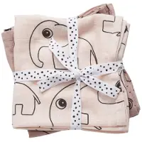 Done by Deer - Contour Babysjal 2-pack - 120x120 - Lys Rosa - - OneSize - Babysjal