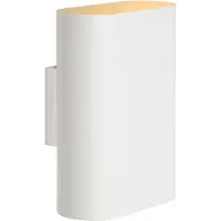 Lucide Vegglampe OVALIS, hvit, høyde 20 cm, metall, opp/ned, E14