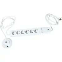 REV Multiple Socket Outlet 6 Fold 1.5 M With Foot Switch Skjøteledning