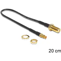 DeLOCK - RF-kabel - TS-9 hann til SMA hunn - 20 cm - svart