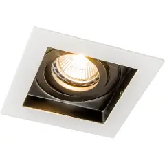 QAZQA Moderne innfelt spotlight hvit med svart justerbar - Carree-1