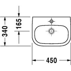 Duravit 07054500002, Veggmontert vask, Keramisk, Hvit, 450 mm-3