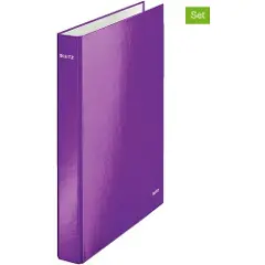 Leitz WOW - Ringperm - bokryggbredde: 40 mm - for A4 Maxi - kapasitet: 250 ark - metallisk purpur-3