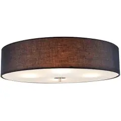 QAZQA Rustikk taklampe sort 50 cm - Drum-1