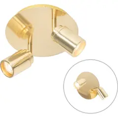 QAZQA Moderne baderomsspotlight messing 2-lys IP44 - Ducha-1