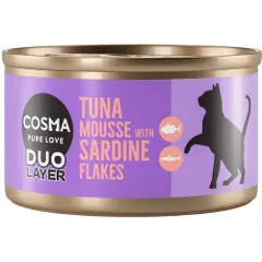 Cosma DUO Layer 6 x 70 g - Tunfiskmousse med sardinbiter-1