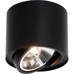 QAZQA Smart takspotlight svart justerbar inkl. Wifi GU10 111mm - Rondoo Up-1