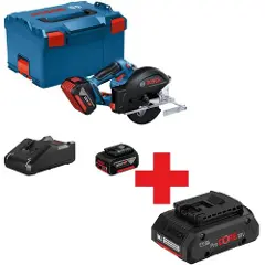 Bosch GKM 18V-50 Professional - Sirkelsag - trådløs - 136 mm - 2 batterier, inkludert lader - 18 V-2