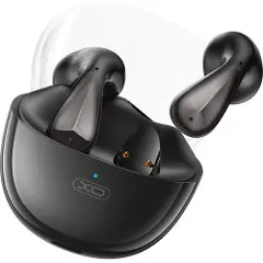 XO TWS Bluetooth-hodesett med ladeveske og mikrofon - Svart-2
