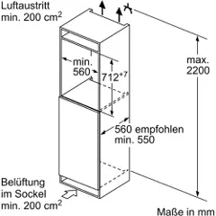 Bosch Serie | 6 GIV11AFE0 - Fryser - stående - innebygd - bredde: 55.8 cm - dybde: 54.5 cm - høyde: 71.2 cm - 72 liter - Klasse E-5