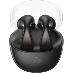 XO TWS Bluetooth-hodesett med ladeveske og mikrofon - Svart-1