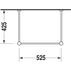 Duravit Vero metalstativ krom højdejusterbar til 045460 og 235060-5