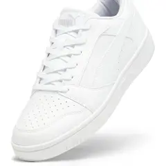 Puma Rebound V6 Low Sneakers, Shoes, White/Cool Light Gray, 38.5-3