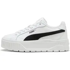 Puma Karmen II Leather Sneakers Women, Shoes, White/Black/Silver, 42.5-1