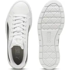 Puma Karmen II Leather Sneakers Women, Shoes, White/Black/Silver, 42.5-2