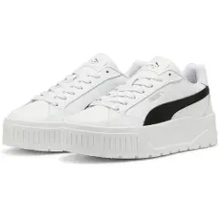 Puma Karmen II Leather Sneakers Women, Shoes, White/Black/Silver, 42.5-4