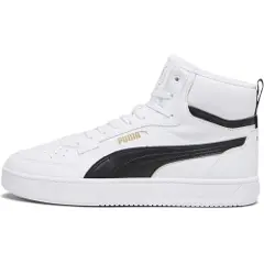 Puma Caven 2.0 Mid Sneakers, Shoes, White/Black/Gold, 38-1