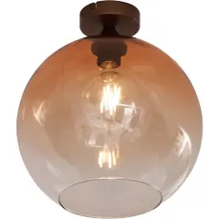 QAZQA Art Deco taklampe mørk bronse med brunt glass - Sandra-1