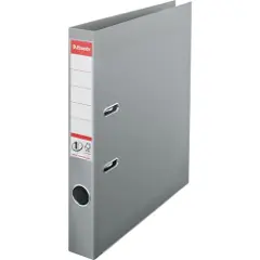 Esselte No.1 - Hevarmbuefil - bokryggbredde: 50 mm - for A4 (210 x 297 mm) - kapasitet: 350 ark - grå-1