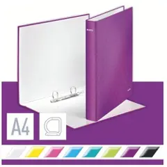 Leitz WOW - Ringperm - bokryggbredde: 40 mm - for A4 Maxi - kapasitet: 250 ark - metallisk purpur-4