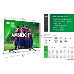 Philips 43PUS8309 - 43 Diagonalklasse 8309 Series LED-bakgrunnsbelyst LCD TV - Smart TV - TITAN OS - 4K UHD (2160p) 3840 x 2160 - HDR - matt svart-3