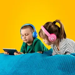 Niceboy Hive Kiddie On-Ear trådløse hodetelefoner for barn med støybegrenser - Blå-3