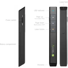 Techly - Presentasjonsfjernstyring - RF - svart-3