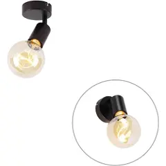 QAZQA Moderne spotlight sort justerbar - Facil-2