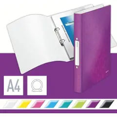 Leitz WOW - Ringperm - for A4 (210 x 297 mm) - kapasitet: 190 ark - metallisk purpur-5