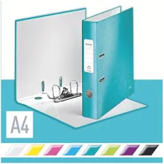 Leitz WOW 180° - Hevarmbuefil - bokryggbredde: 50 mm - for A4 (210 x 297 mm) - kapasitet: 350 ark - isblå-5