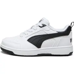 Puma Rebound V6 Lo Kids'Sneakers, Shoes, White/Black/Black, 30-1