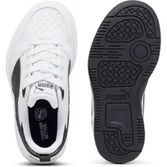 Puma Rebound V6 Lo Kids'Sneakers, Shoes, White/Black/Black, 30-2