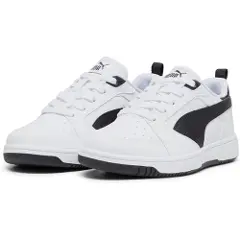Puma Rebound V6 Lo Kids'Sneakers, Shoes, White/Black/Black, 30-3